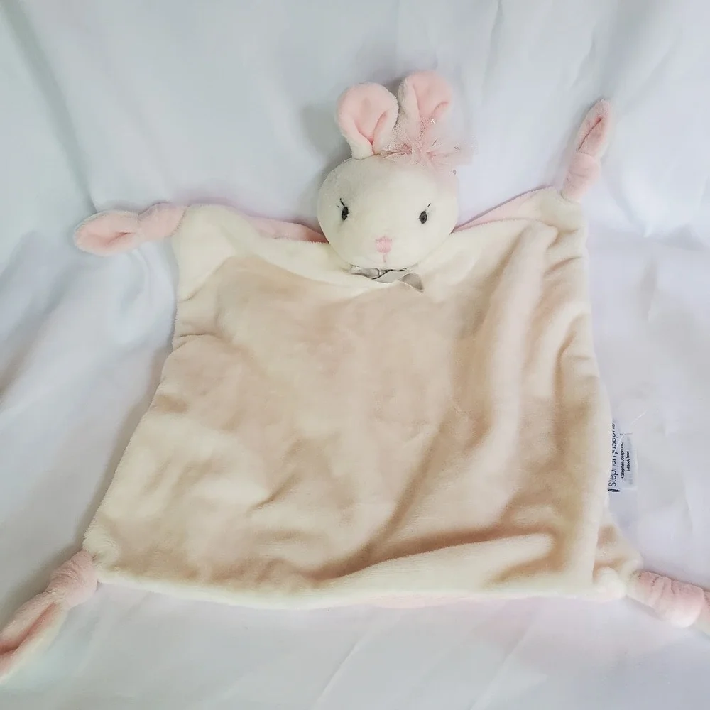 Stephen‎ Joseph Bunny Rabbit Lovey Plush Security Lovie Cream Pink Knotted